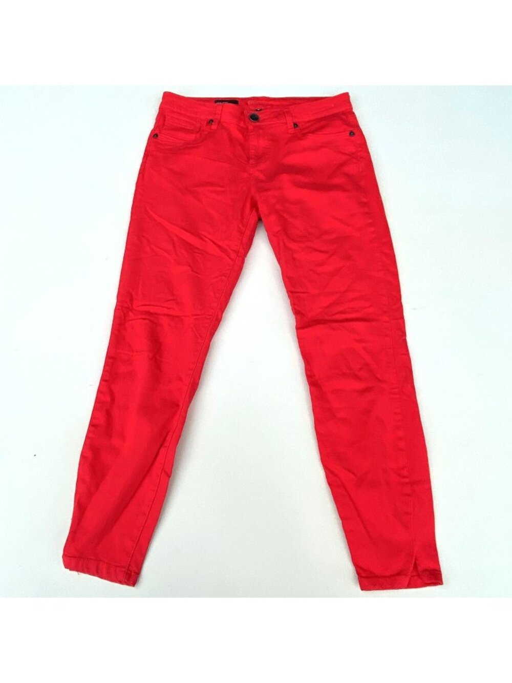 Kut From The Kloth Ankle Skinny Jeans Womens 6 Red Colored Denim